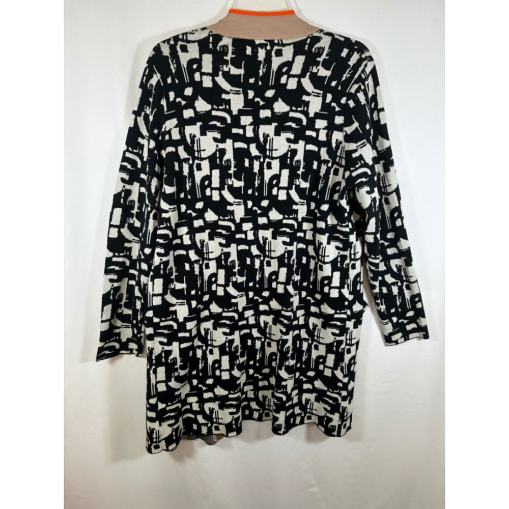 Rino & Pelle Kate Graphic Long Cardigan Duster Sweater Camel Black NWT L - Picture 4 of 7